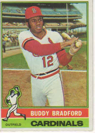 Buddy Bradford baseball trading card