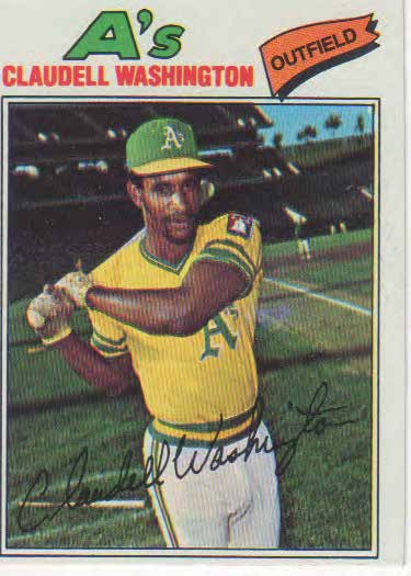 Claudell Washington baseball trading card