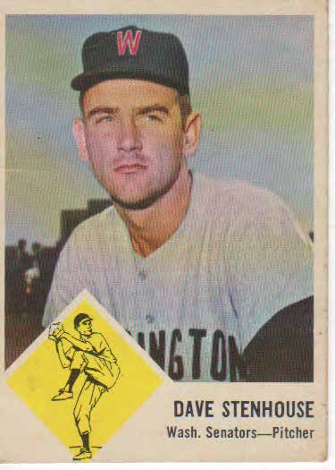 Dave Stenhouse baseball trading card