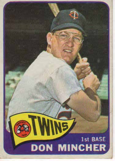 Don Mincher baseball trading card