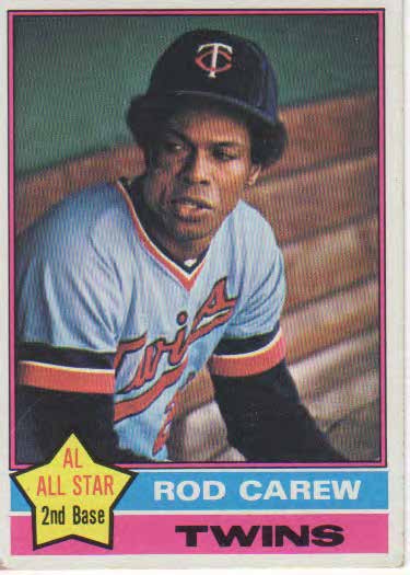 Rod Carew baseball trading card