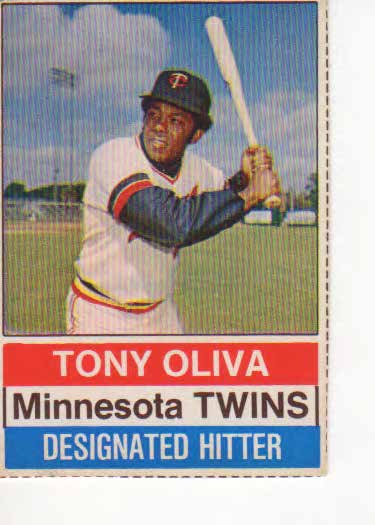 Tony Oliva baseball trading card