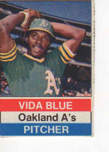 Vida Blue baseball trading card